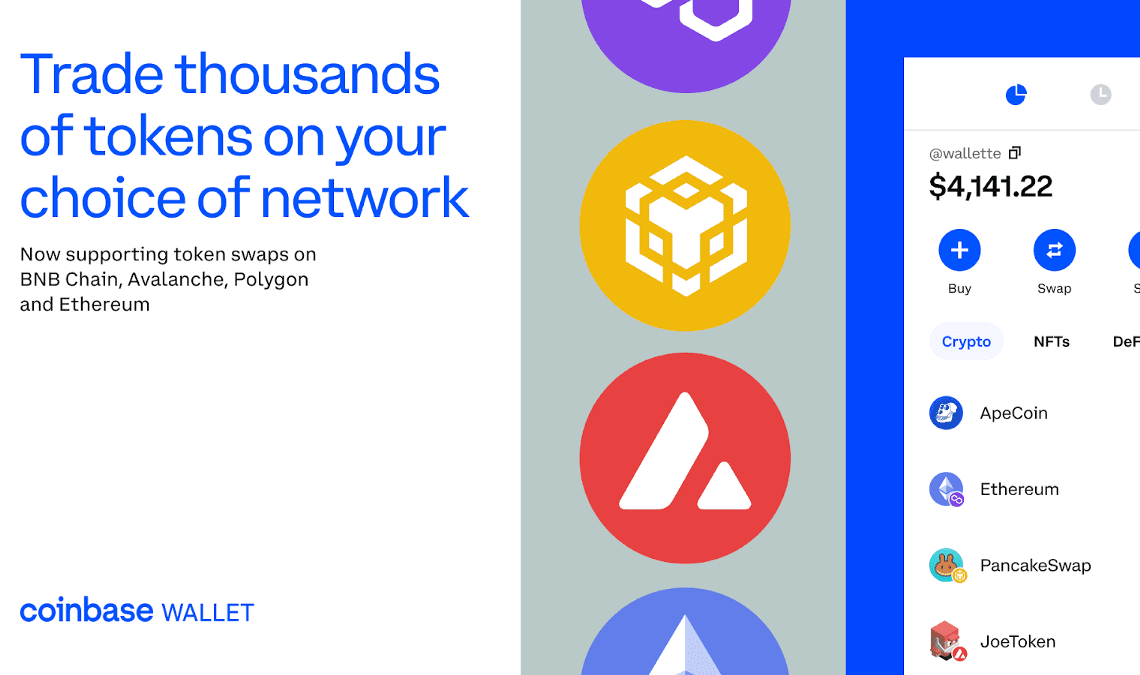 Trade thousands of tokens on your choice of network in Coinbase Wallet | by Coinbase | May, 2022