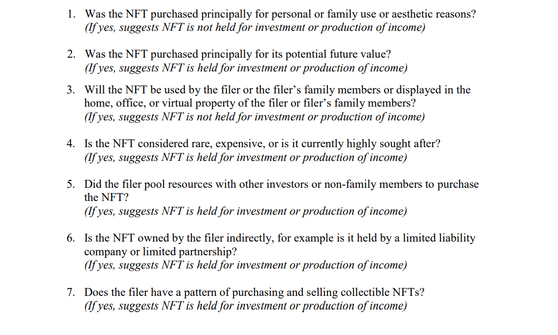 US federal agency issues legal advisory on NFT investments