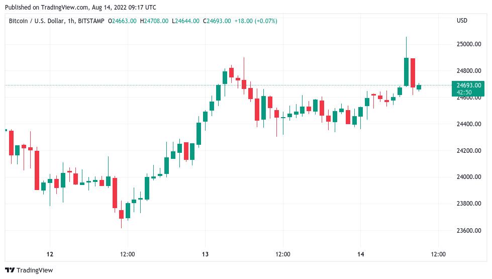 Bitcoin hits $25K as bearish voices call BTC price 'double top'