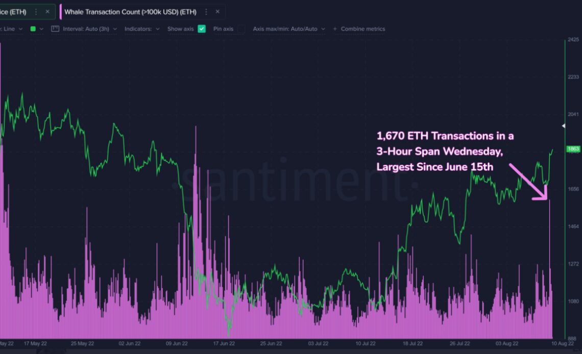 Ethereum whale transactions peak at 2-month high amid Goerli testnet merger