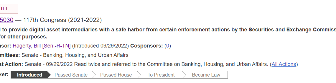 US senator bill seeks to cushion crypto exchanges from SEC enforcement actions