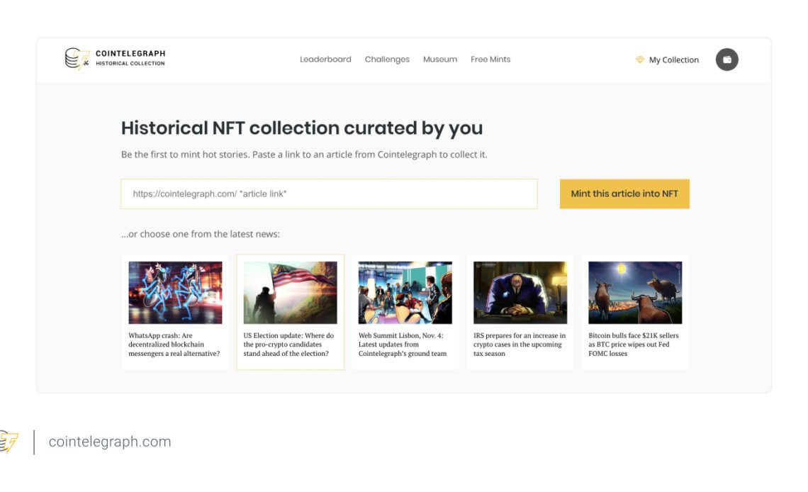 Cointelegraph Historical Collection launch nears as waitlist reaches 460K