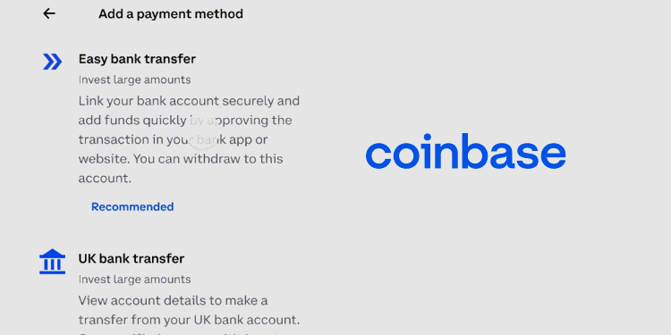 Crypto exchange Coinbase to support Easy Bank Transfers for UK users
