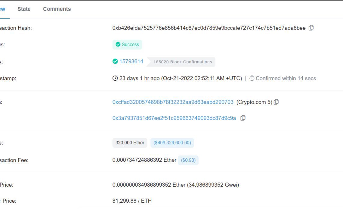 Crypto.com accidentally sends 320k ETH to Gate.io, recovers funds days after