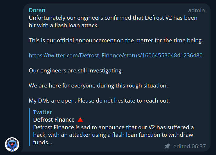 DeFi flash loan hacker liquidates Defrost Finance users causing $12M loss