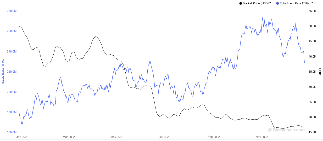 btc price hash rate