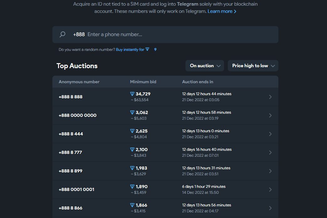 Telegram to allow no-sim accounts via anon-blockchain-numbers