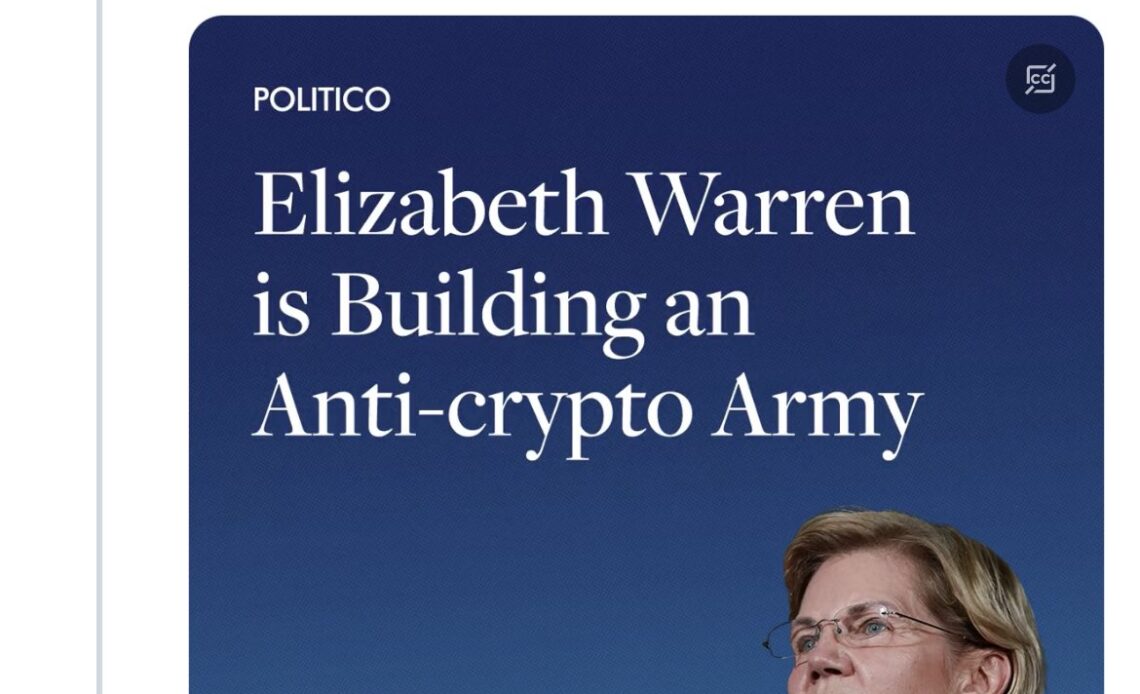 Polls suggest Elizabeth Warren's anti-crypto army strategy may not pay off