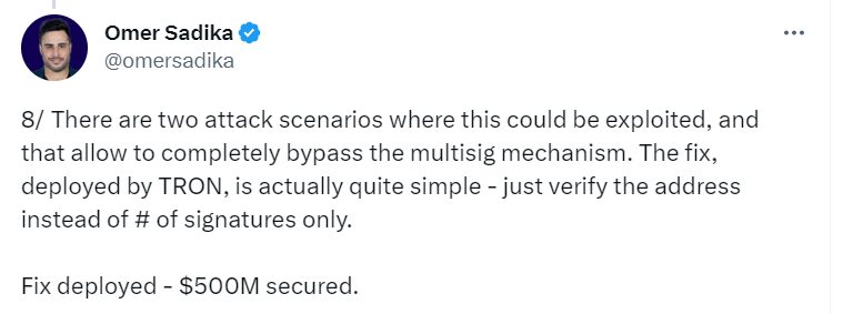 Security firm discovers $500M vulnerability in Tron multisig accounts