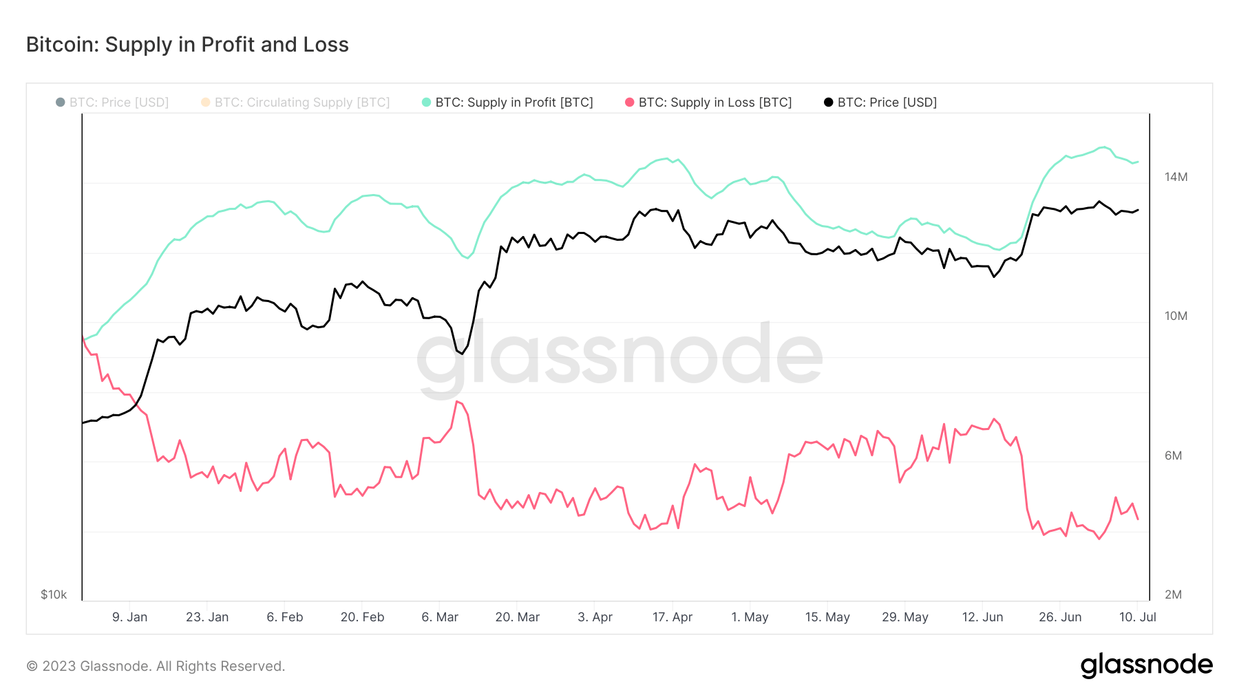 bitcoin supply profit loss ytd