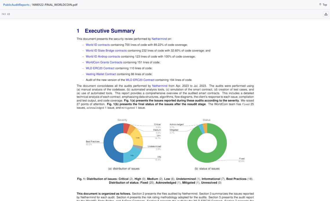 Worldcoin releases audit reports showing resolved security issues