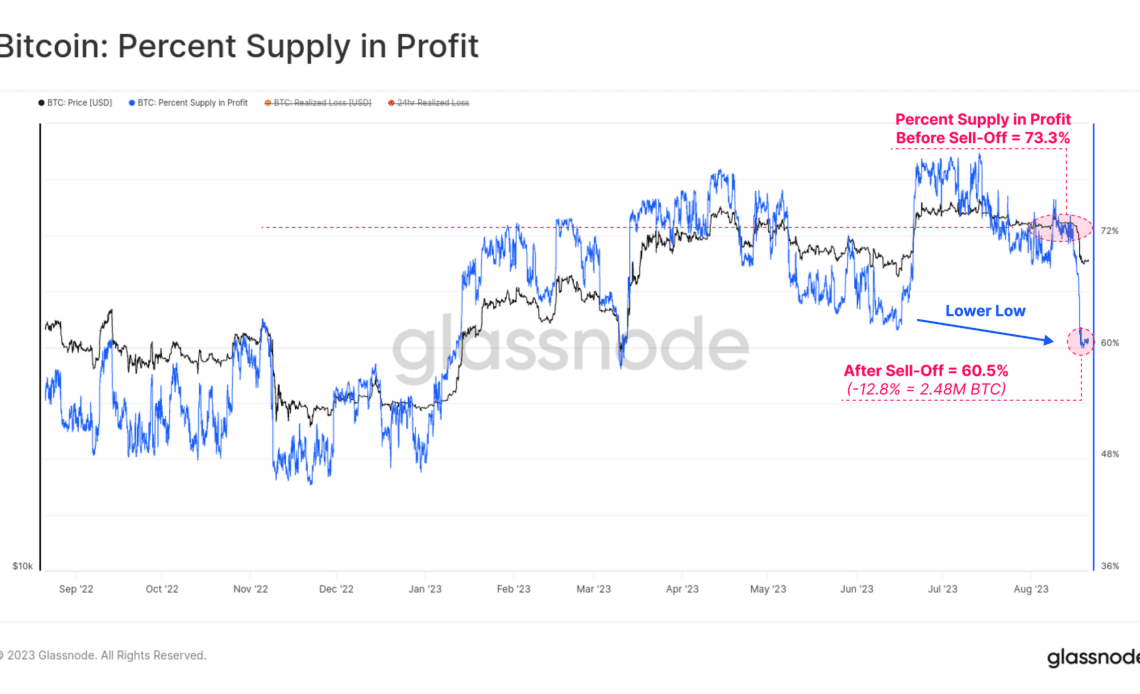 Bitcoin supply in profit