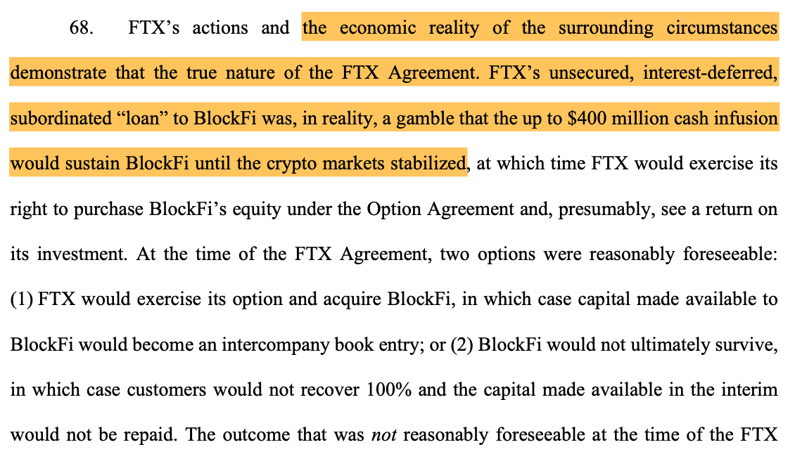 BlockFi argues FTX, Three Arrows Capital isn't entitled to repayments