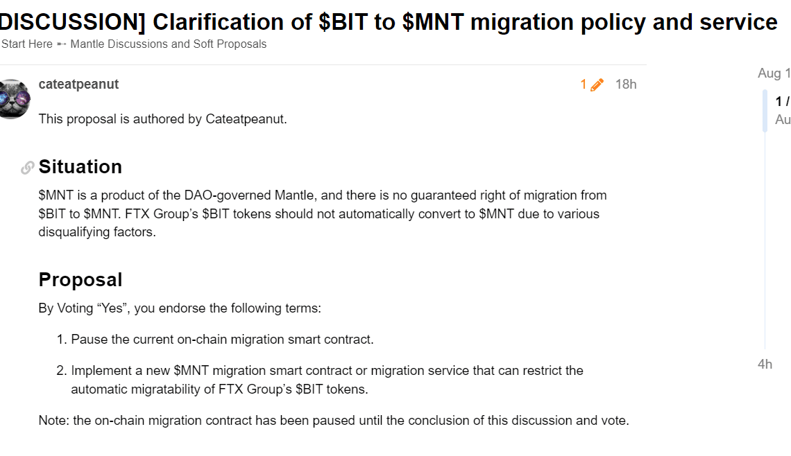 Mantle pauses token migration to stop FTX from converting $43M in BIT tokens to MNT