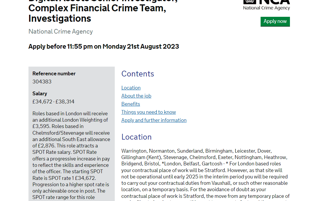 UK to expand crypto crime agency, hiring spree underway