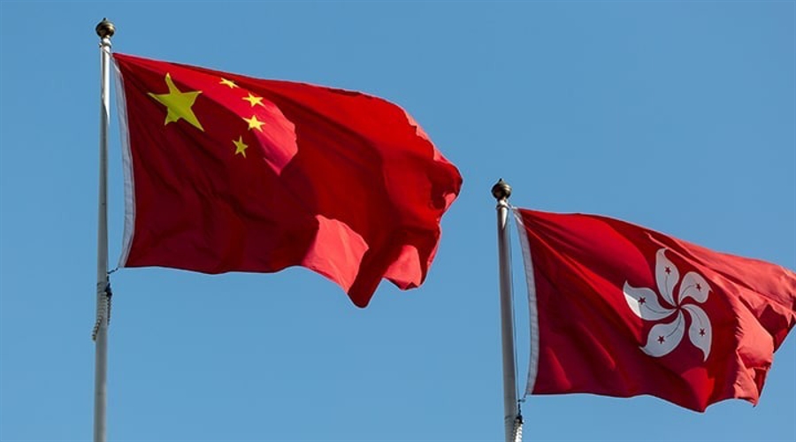 China and Hong Kong Flags