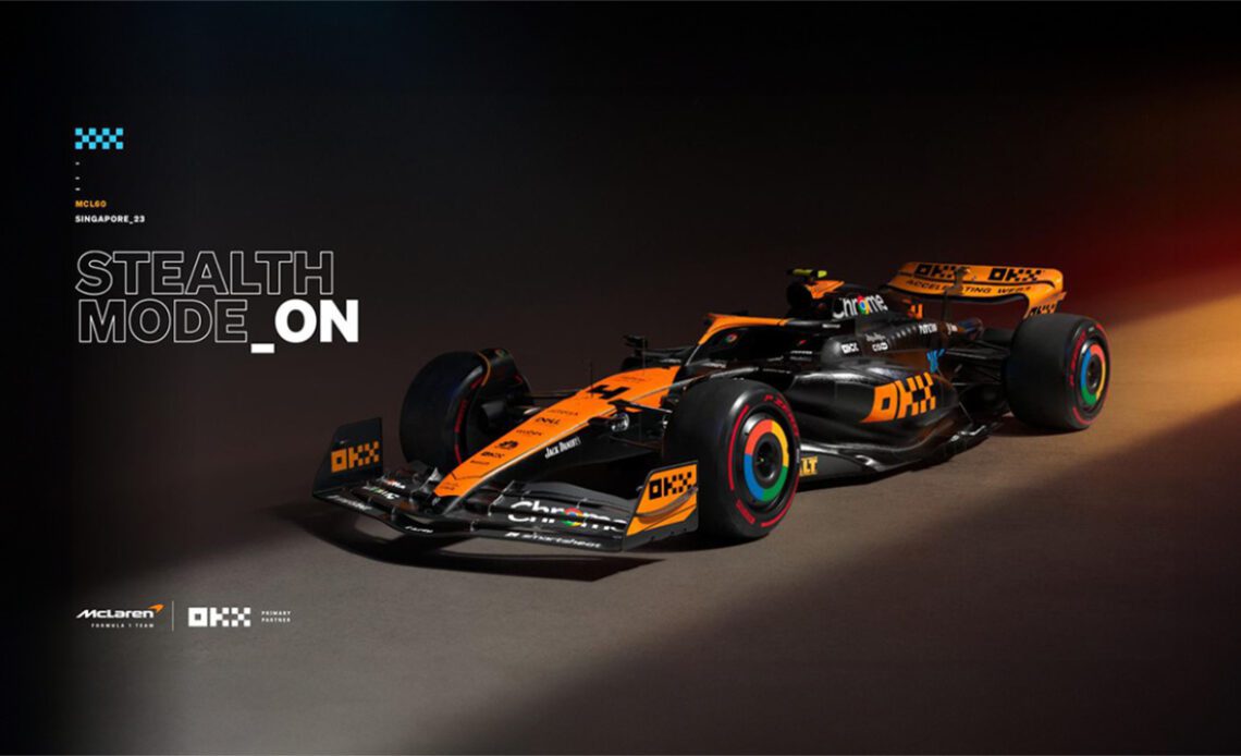 OKX Switch McLaren MCL60 Race Car to Stealth Mode for the Singapore Grand Prix