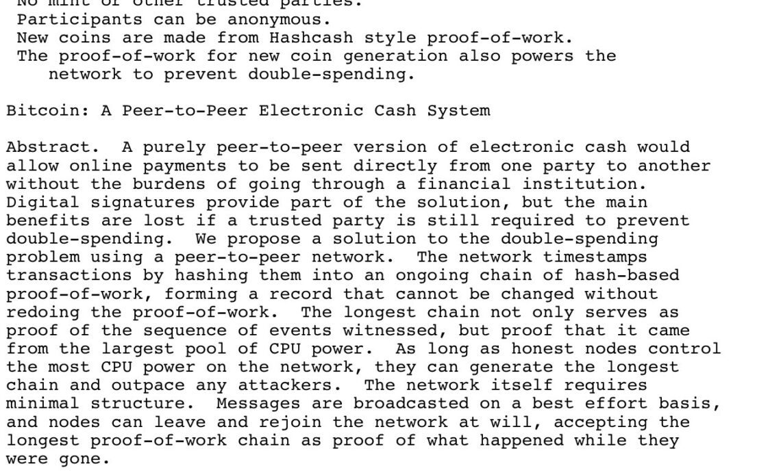 Bitcoin white paper turns 15 as Satoshi Nakamoto’s legacy lives on