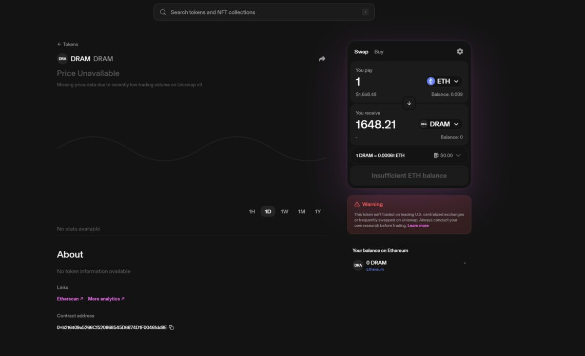 Dirham stablecoin DRAM hits Uniswap, developed by relaunched Distributed Technologies Research