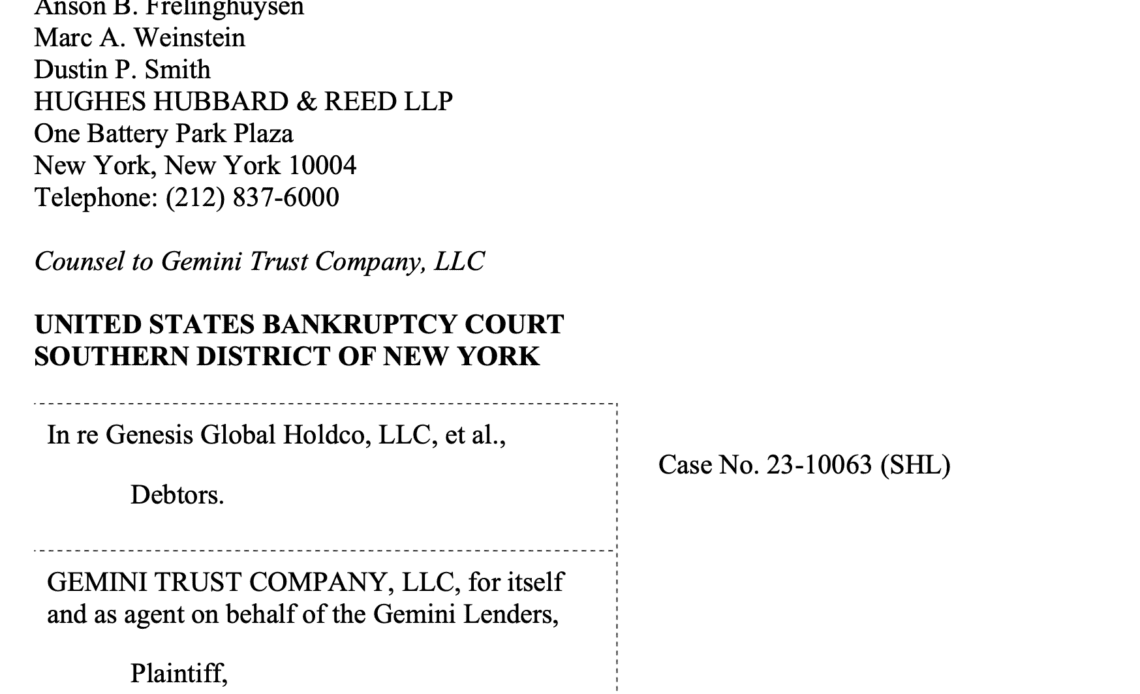 Gemini sues Genesis over GBTC shares used as Earn collateral, now worth $1.6B