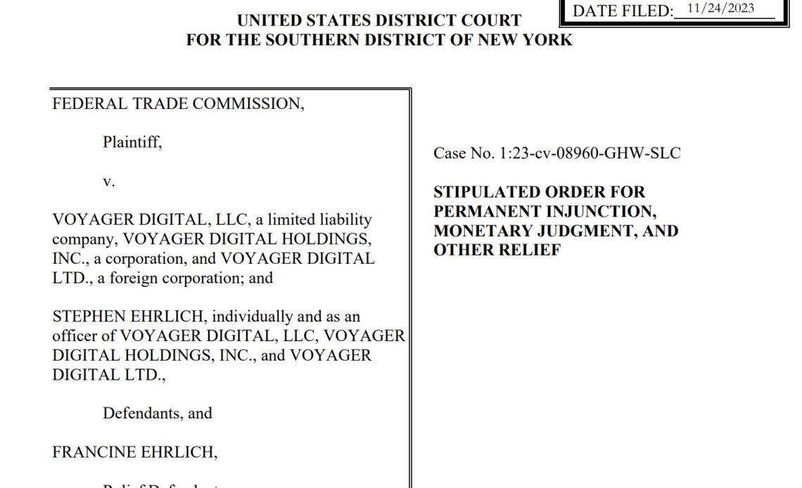 Judge signs off on $1.65B settlement between Voyager Digital and FTC