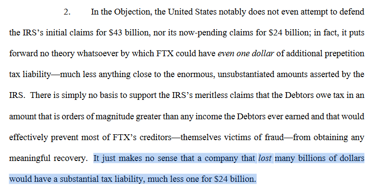 IRS tax bill will swipe creditors of any ‘meaningful recovery,' says FTX