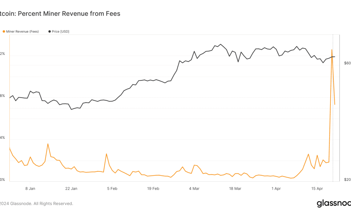 bitcoin miner percent revenue from fees ytd