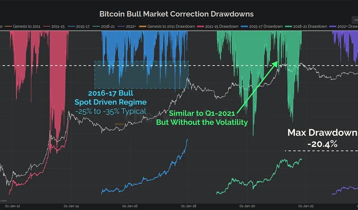 Bitcoin bull market drawdowns