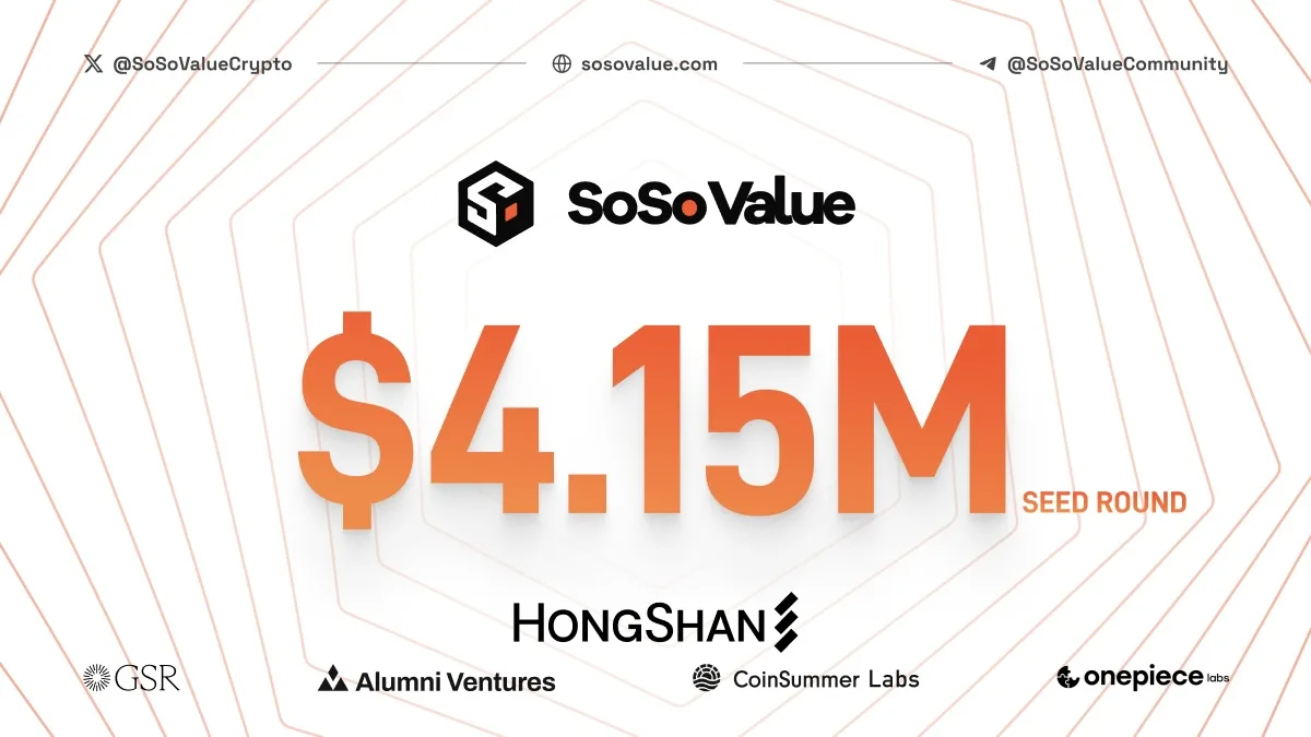 SoSoValue Secures $4.15 Million Seed Funding To Revolutionize AI-Driven Crypto Investment Research