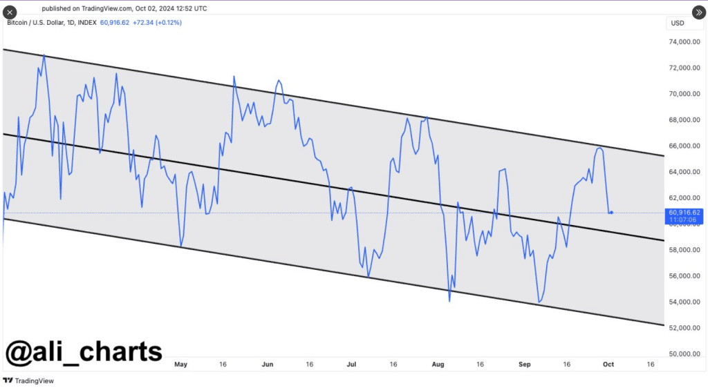 Market Signals Hint At Bitcoin (BTC) Fall To $52,000—Analyst